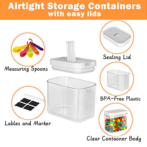 HKRILL 9Pc Airtight Spice Containers Set 15oz Small Food Storage With