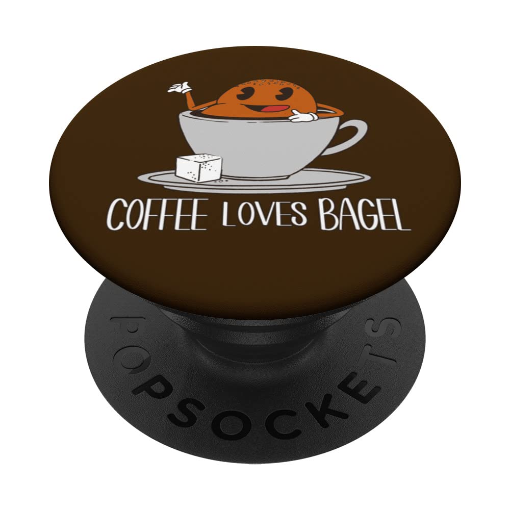Bagel And Coffee Quote For Men Bagel Lover Funny Coffee Dad PopSockets Swappable PopGrip
