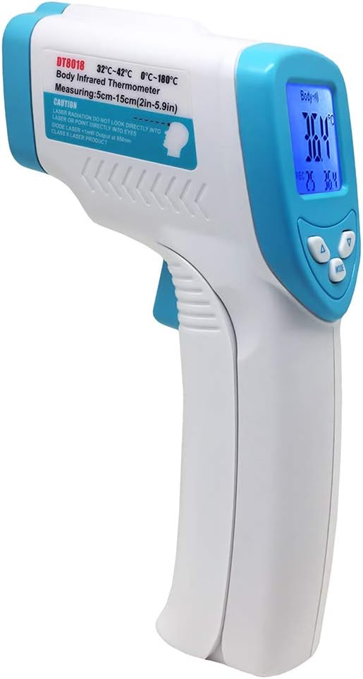feeilty Forehead Non Contact Infrared Thermometer LCD Digital Temperature Meter 32-43DegC