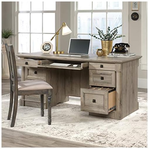 Sauder Palladia Executive Desk, L 65.12" x W 29.53" x H 29.61