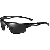 TICHSYGIA Cycling Sun Glasses Polarized Sports Sunglasses for Men,Wrap Around UV400 Protection for Fishing Driving