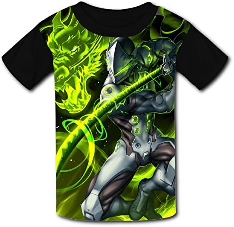 Genji Lighting Sword Kids Graphic Short Sleeve T-shirts Crew Neck for Boys Girls XL