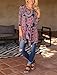MIROL Womens Casual Fall Floral Print 3/4 Sleeve Tunic Loose Long Blouse Tops (X-Large, Red)