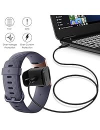 CAVN 2 Pack Compatible Fitbit Charge 3 Cable Cargador, Repuesto USB Cable de Carga Clip Dock Accesorios Adaptador Compatible Fitbit Charge 3 Smartwatch 2018