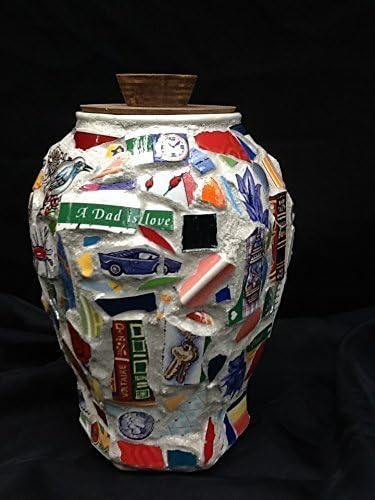 Mosaic Vase, Memorial Urn, For Dad, Christian Art