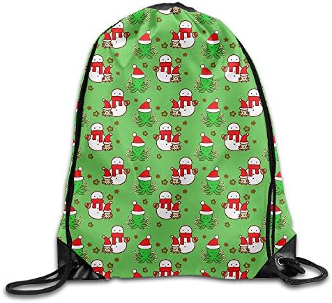 Christmas Snowman Waterproof Drawstring Bag Sport Backpack