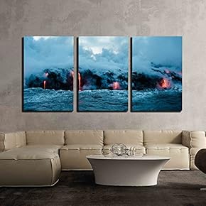 Nature Scenery of Volcanic Eruption with Lava and...