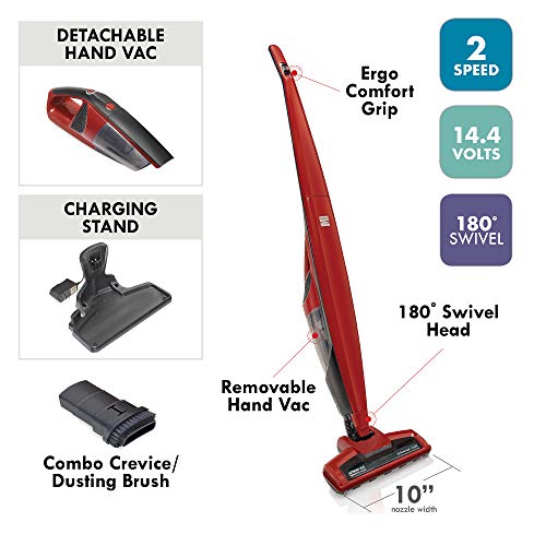 ایگرد | قیمت و خرید Kenmore 10340 14.4V Lightweight Cordless 2-in-1 Stick  Vacuum, Detachable Hand Vac, Lithium Ion Battery, 2-Speed Settings,  Self-Standing, Cleaning Tool-Red