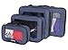 travelbug Compression Packing Cubes Set of 4 (Small, Medium, Medium, and Large) | Compresses to fit more in less space | Luggage Organizer for Travel (Dark Blue)