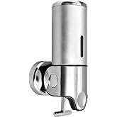 Manual Pressing Head Wall Mounted Soap Dispenser Shower Liquid Shampoo &amp; Soap Dispenser with Translucent Container (500ml-Silver)