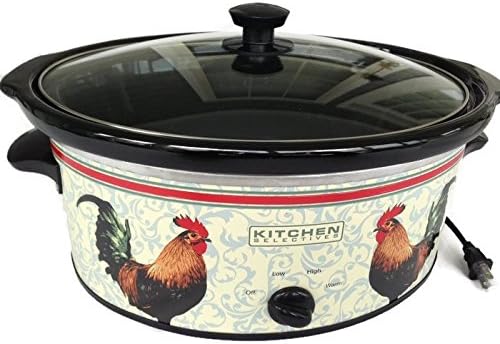 Amazon Com Kitchen Selectives 6 5 Quart Oval Slow Cooker Rooster