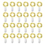 SmilingTown Starry Fairy String Lights 24 Pack 20 LED/Strand 7.2ft Firefly Copper Wire Lights Battery Powered Lights for Wedding Party Table Centerpiece Halloween Christmas Decorations (Warm White)