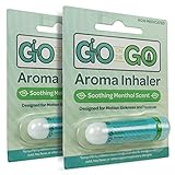 Go on the Go Aromatherapy Inhaler for Anti Nausea, Morning Sickness, Motion Sickness and Nasal Congestion Relief - Menthol Scent, Natural Remedy, Travel Sized (2 Pack)