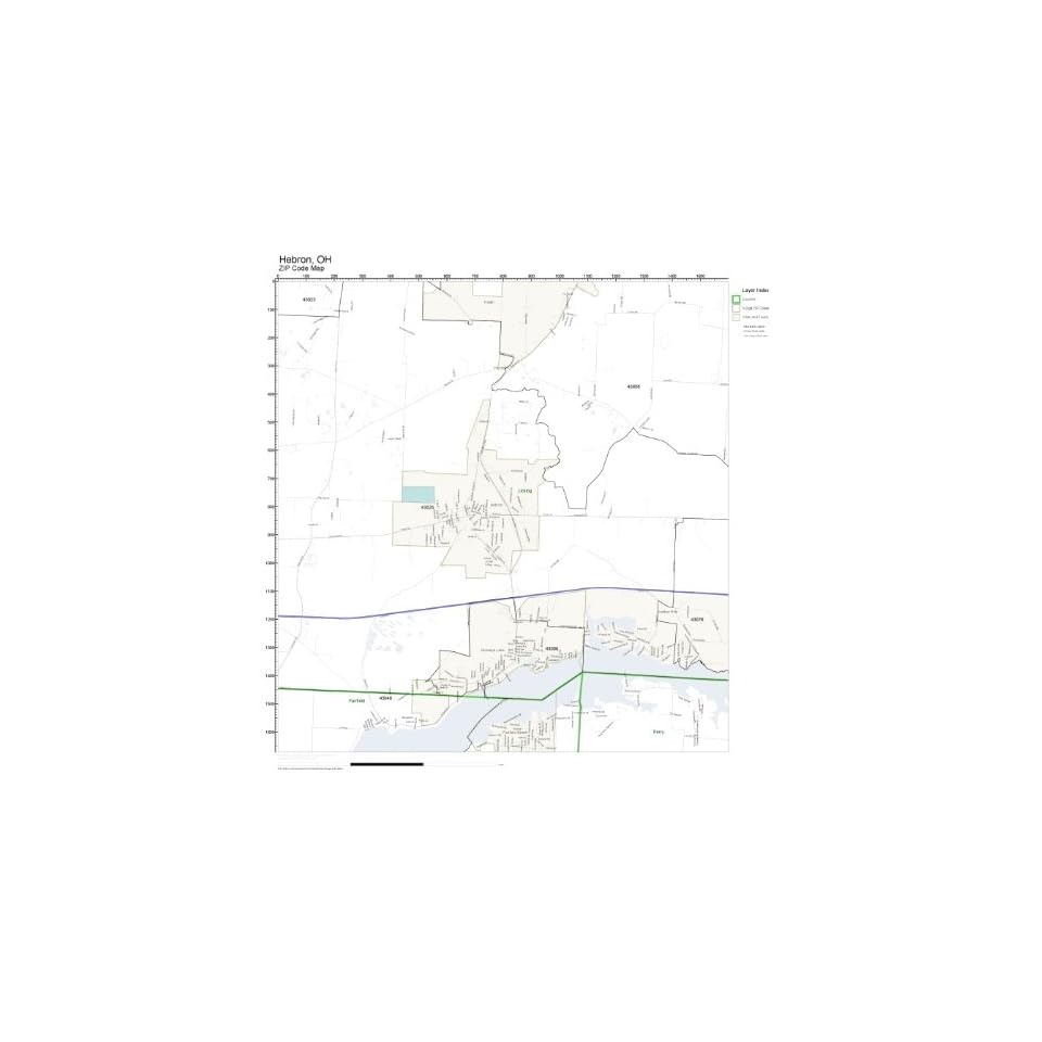 ZIP Code Wall Map of Hebron, OH ZIP Code Map Laminated on PopScreen