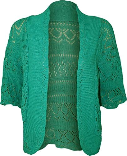RM Fashions Women's Plus Size Knitted Bolero Crochet Cardigan Shrug (SM-4XL)