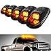 iJDMTOY 5pcs Amber LED Cab Roof Top Marker Running Lights Compatible With Truck SUV 4×4 (Black Smoked Lens Lamps)thumb 1