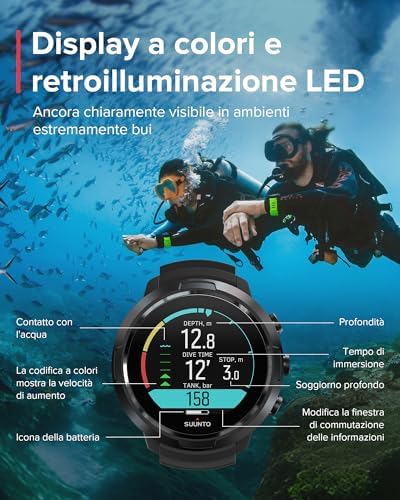 D5 Computer subacqueo, display a colori impermeabile 100m