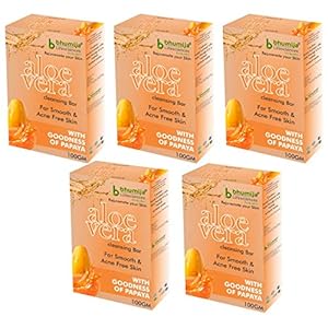 Bhumija Lifesciences Aloe Vera With Papaya Soap 100 gm Pack of 5