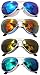 OWL Aviator Sunglasses Vintage Gold Metal Frame Assorted Mirror Lenses (4 PACK)