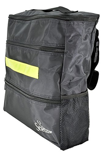 Secure WBP-1B Wheelchair Storage Backpack Bag with Multiple Pockets and Nighttime Safety Reflector, Black (13" x 12.5"x 3")