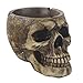 JHP Ashtray, Ash Holder Smokers, Death Curse Metallica Human Skull Ashtray, Hand-Painted Gothic Style Cigarette Ashtray for Indoor Outdoor (Brown)