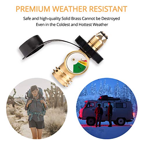 GASLAND Propane Tank Gauge, Propane Adapter POL to QCC1 with Gauge, LP