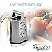Razator Box Grater, 6-Sided Stainless Steel for Parmesan Cheese Vegetable Ginger Nutmeg Shredder Lemon Potato Hand Slicer Set for Kitchen Zest Fruits & Chocolate, Metal Handle Non Slip Bottom