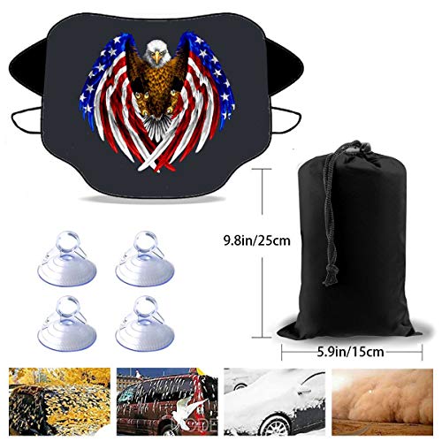 PNENGR Patriotic Desktop Wallpaper Windshield Cover Windshield Cover Sunshade, to Block The Heat of The Sun,Suitable for Most Automobiles, Easy to Install