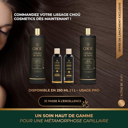 Premium Brazilian Keratin Smoothing - Professional Kit 250 ml Formol-Free - 3 to 4 Applications - Suitable for Pregnant Women and Children - Made in France