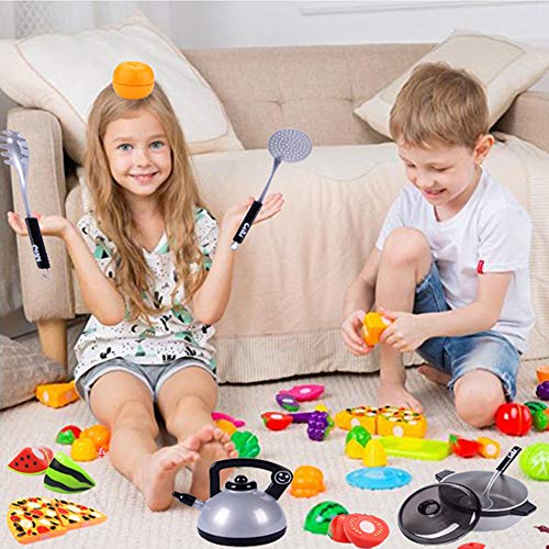 Jellydog Toy Pretend Play Kitchen Cooking Set, Toddler Kitchen Playset,Pots and Pans Set, Cutting Vegetable Playset,Educational Learning Toy, Kitchen Play Food for Boy Girl Kids 3 - Thumbnail 4