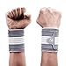 LIVEUP SPORTS Wrist Compression Strap and Support, Wrist Support Brace with Elastic Bandage Wraps for Weightlifting Tennis Tendonitis Arthritis Therapy (S/M (Pair))