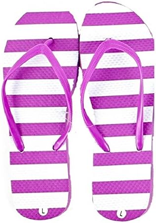DollarMaxVI Women's Flip FLops Striped Magenta (Small)