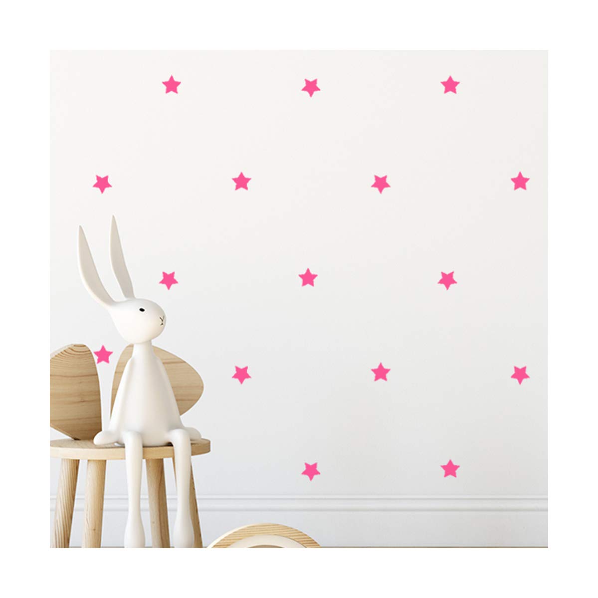 StickerDeen | Rounded Star Style Shape Decoration Removable Window, Furniture, Nursery Wall Art Vinyl Decal Stickers Gift | (Pack 96) (Baby Pink)