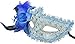 Venetian Style Lace with Rhinestone Liles Costume Masquerade Mardi Mask (Blue)