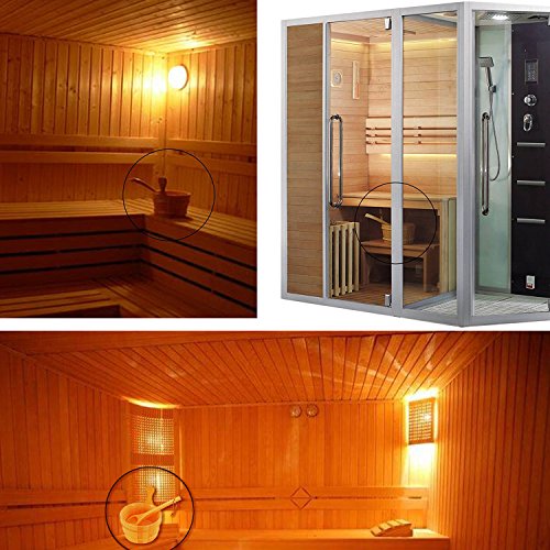 Wooden Sauna Bucket with Ladle and Sauna Hat- Handmade 4 Liter (1 Gallon) Wooden Sauna Bucket with Wooden Ladle and Free Size Wool Sauna Hat - Thumbnail 4
