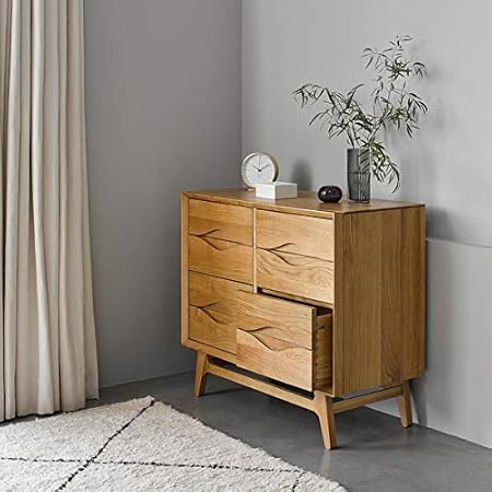 Ellipse Natural Solid Oak 6 Drawer Chest Amazon Co Uk Kitchen Home