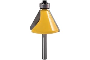 KATUR 30 Degree Chamfer and Bevel Edging Router Bit, Carbide Tipped Chamfer Router Bit with 1/4 Inch Shank, Woodworking Milling Cutter (1/4" Shank 30 Degree)