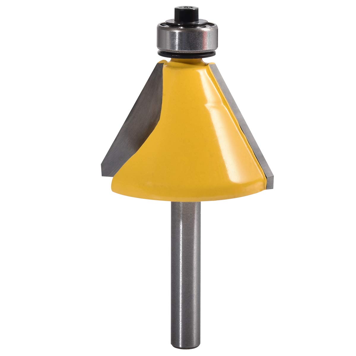 KATUR 30 Degree Chamfer and Bevel Edging Router Bit, Carbide Tipped Chamfer Router Bit with 1/4 Inch Shank, Woodworking Milling Cutter (1/4" Shank 30 Degree)