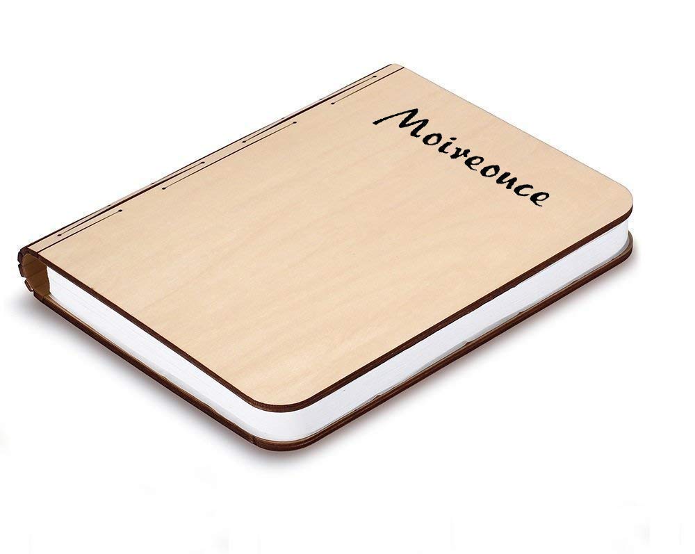 Redlution Wooden Foldable LED Nightlight Book Style Rechargeable Folding Desk Lamp Table Lamp USB Book Lamp Decorative/Mood/Night Lights (Cold White)