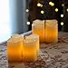 Flickering Flameless Votive Candles, Ivory - Real Wax, 3 Inch Tall, Warm White Light, Melted Edge, Wedding and Party Decorations, Batteries Included - Pack of 8