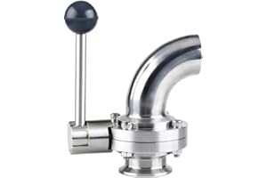 1" Stainless Steel 304 Butterfly Valve Tri Clamp 50.5mm Elbow Pipe 25mm