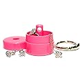 Lion Latch Travel Jewelry Box Case, As Seen on Shark Tank - Ring Holder for Women Girls with Keychain, Small Jewelry Organizer Boxes, Portable Ring Keeper Key Chain, Jewelry Storage Case