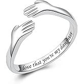 925 Sterling Silver Hug Rings for Women Silver Hugging Ring Jewelry Rings Always My Daughter Forever My Friend Ring for Teen