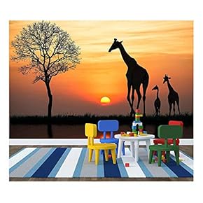 Silhouette of Giraffe with Reflection in Water