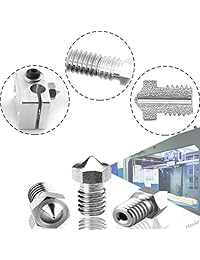 Houkr   Boquilla extrusora de acero inoxidable de 0.016 in, cabezal de impresora 3D + boquillas de acero inoxidable de 0.069 in para filamento E3D V5 V6 impresora 3D, 10 unidades