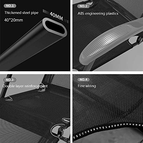 Lounge Sessel, Recliner Lounge Chaise Einstellbare Null-Schwerkraft, Falten mit Pad, Ideal für Patio-Pool-Yard-Rasen… – Bild 8