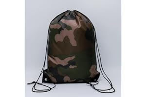 1PC Camo Drawstring Bag,Lightweight Sports Fitness Rope Bag with Fixed Shoulder Strap,Adjustable Drawstring Closure,Durable L