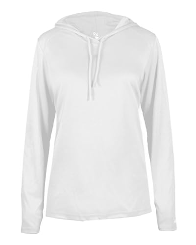 Badger Sport Youth White Long Sleeve Small Hoodie Tee in Oman
