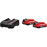 CRAFTSMAN V20 2Ah Lithium Ion Power Tool Battery 2-Pack and Charger Starter Kit (CMCB202-2CK)