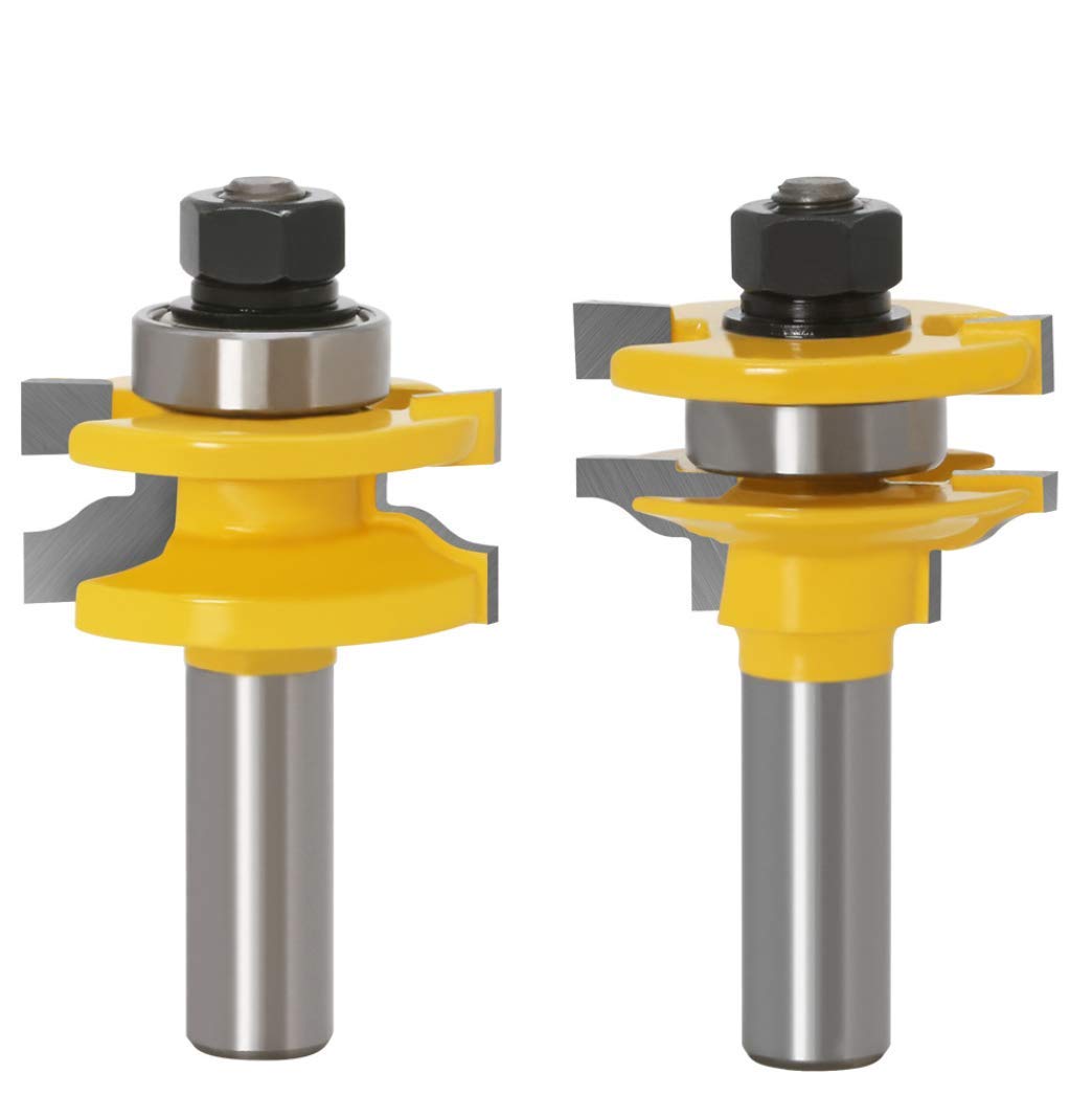 APLUS Tongue Groove Router Bits Set, 1/2" Shank Ogee Stile and Rail Bit Set, Wood Milling Cutter Woodworking Tool